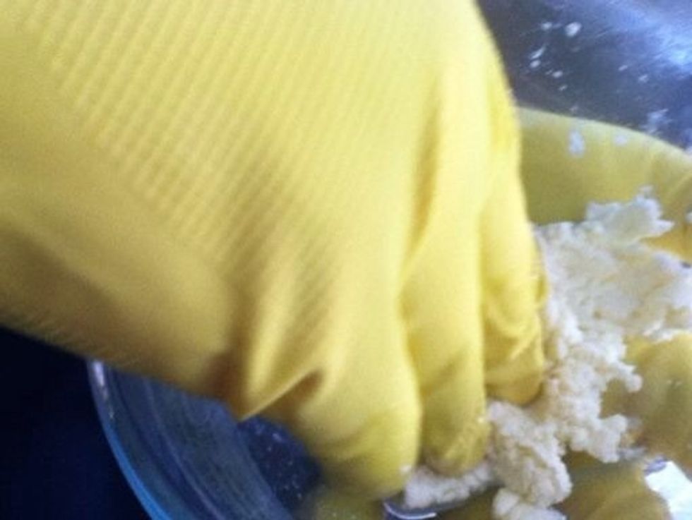 Drain liquid from cheese