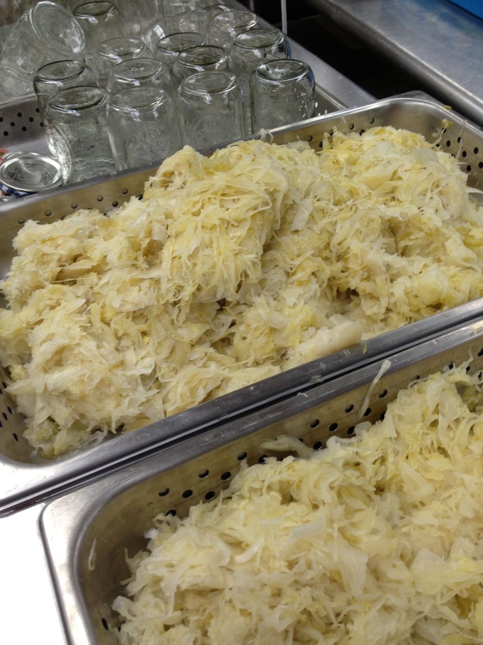 Drain off cabbage.