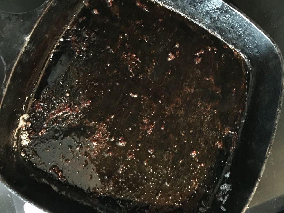 Drain off grease from pan