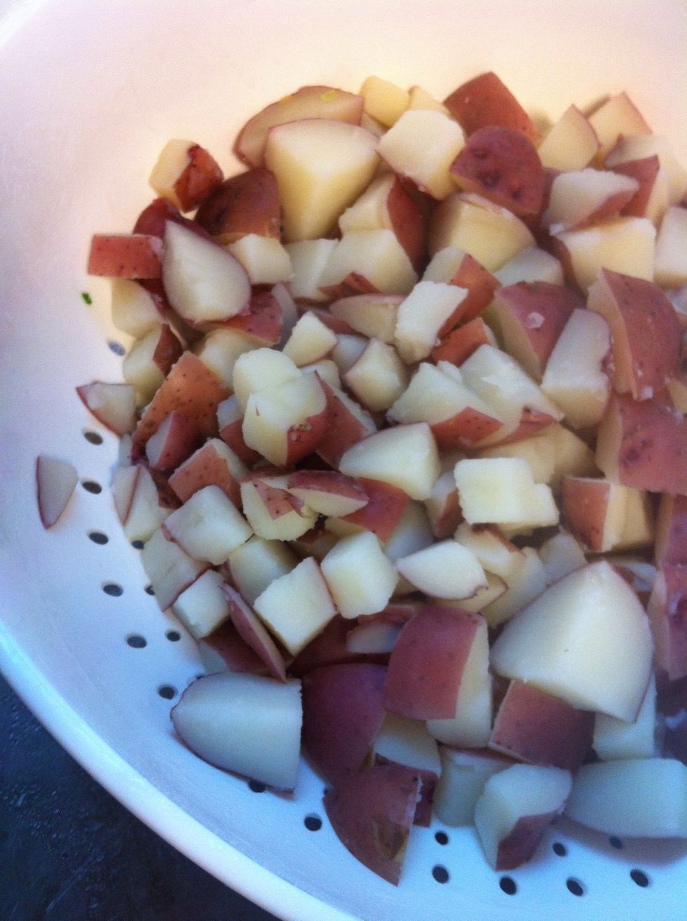 Drain. Reserving 1 tablespoon cooking liquid. Let cool