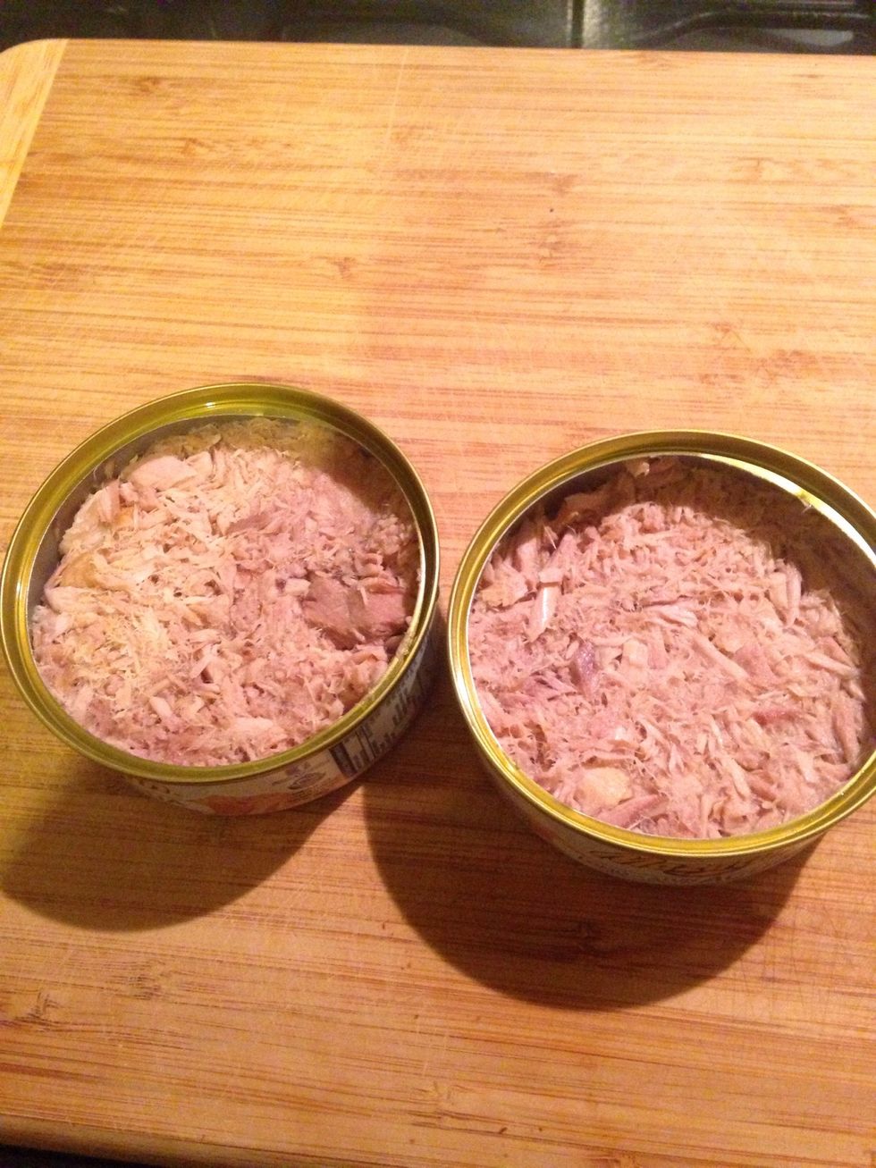 Drain the 2 cans