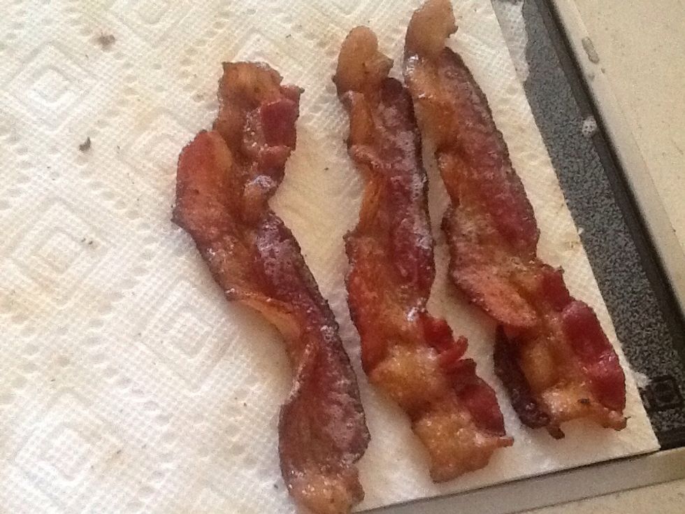 Drain the bacon.