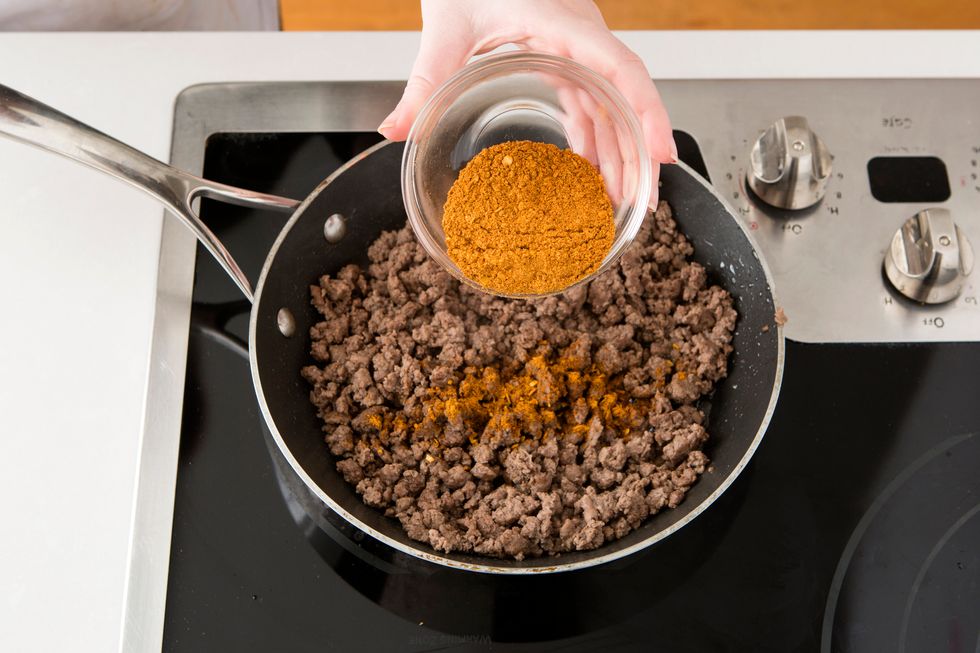 Drain the grease and stir in your taco seasoning.