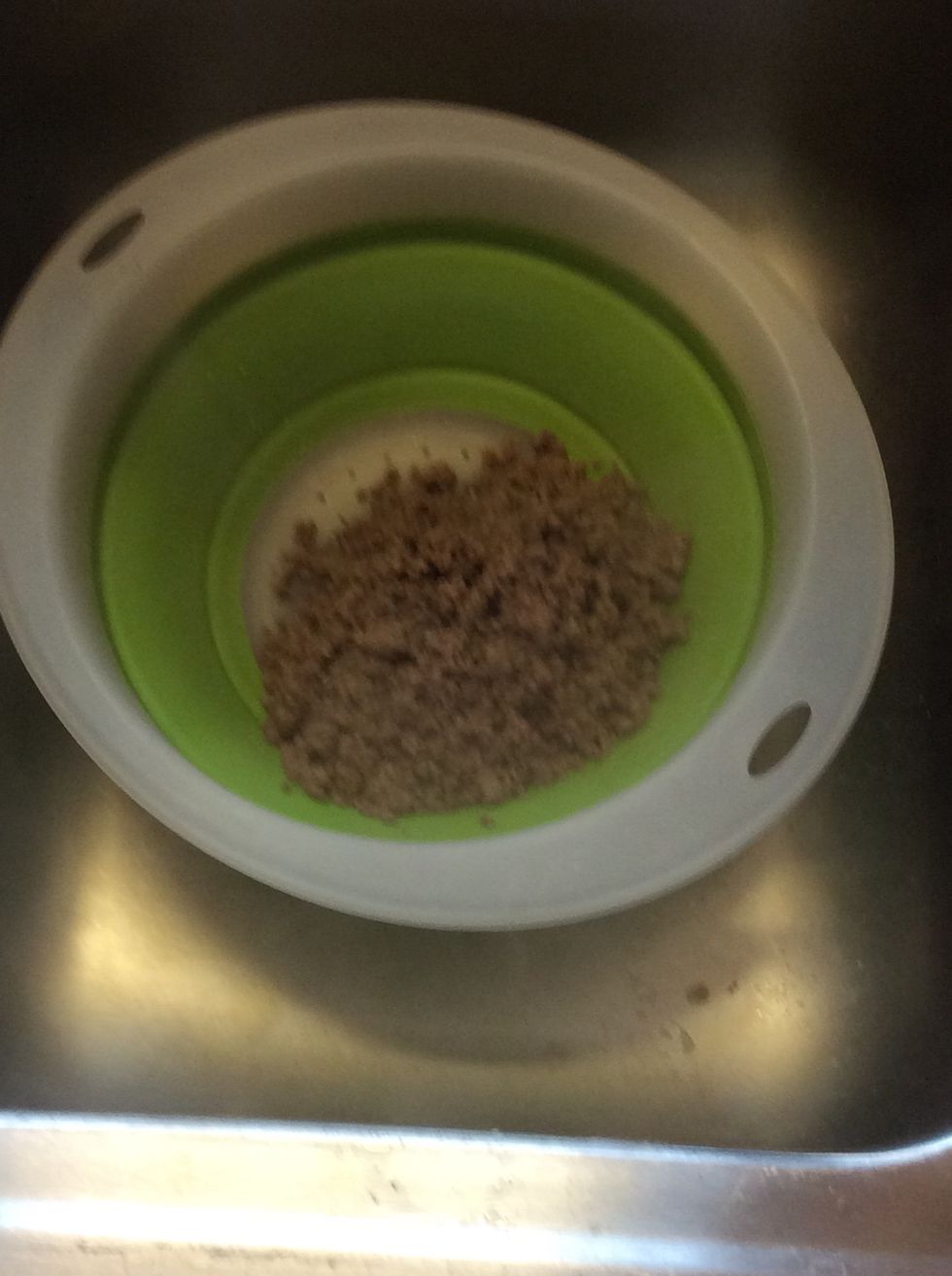 Drain the grease from the ground beef