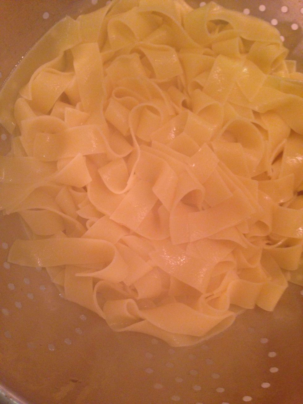 Drain the papardelle