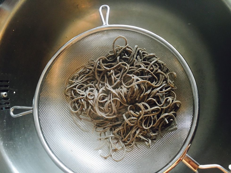 Drain the pasta and add back to the casserole with a little olive oil. (Don't leave it on the heat, it will burn).