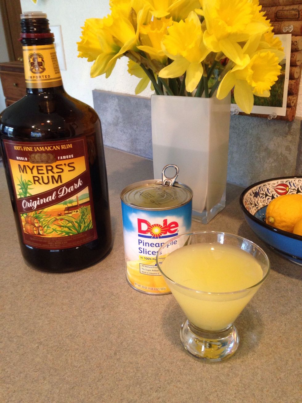 Drain the pineapple slices saving the juice for later. ;)