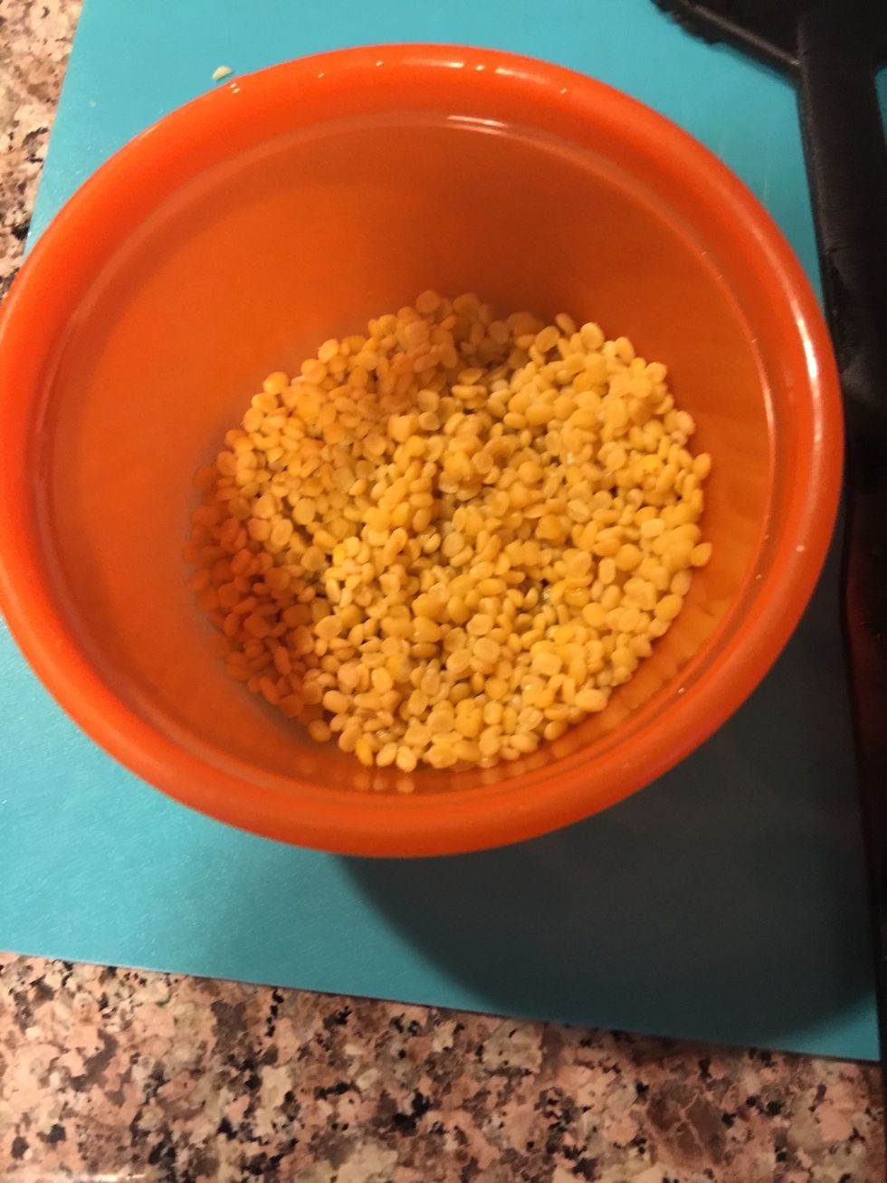 Drain the water from the moong dal. This step is optional, if you don't want to add the dal, you can cook the cabbage as it is.