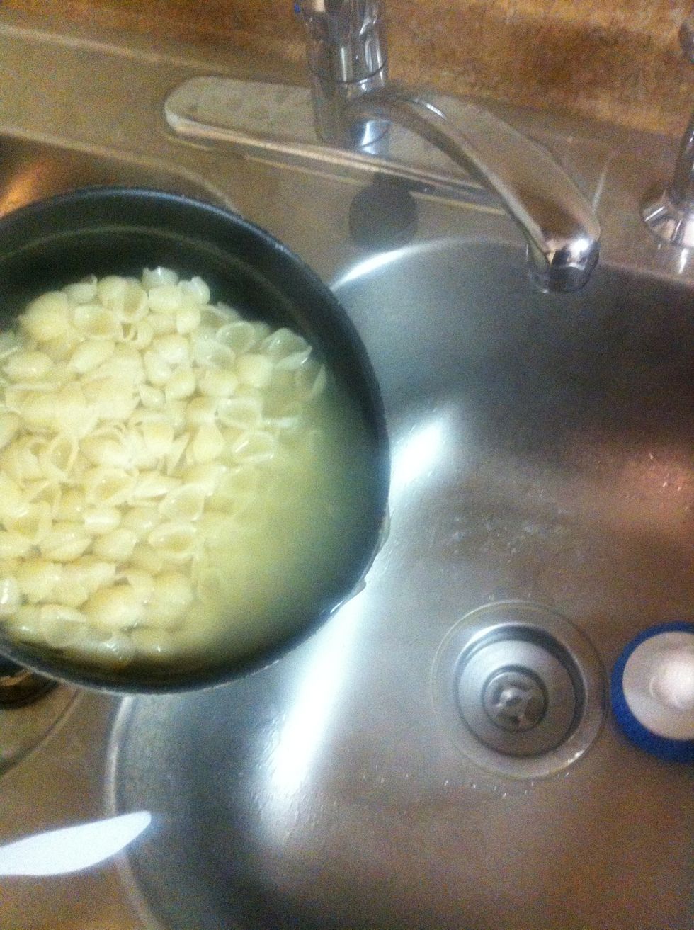 Drain the water from the pot.