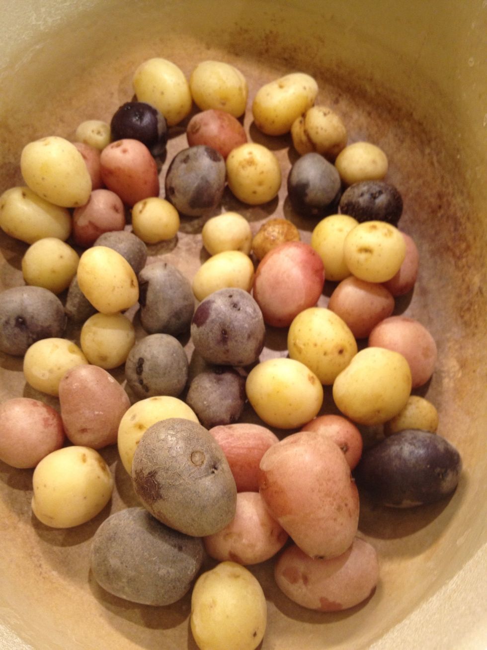 Drain when cooked. Similar to the papas arrugadas thing. If you used the big ones just cut them in smaller pieces when they are not so hot.