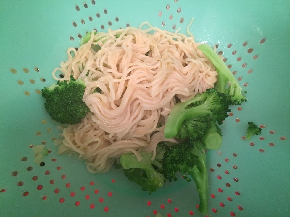 Drain your noodles & vegetables.
