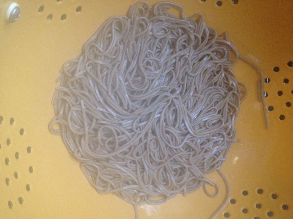Drain your soba.
