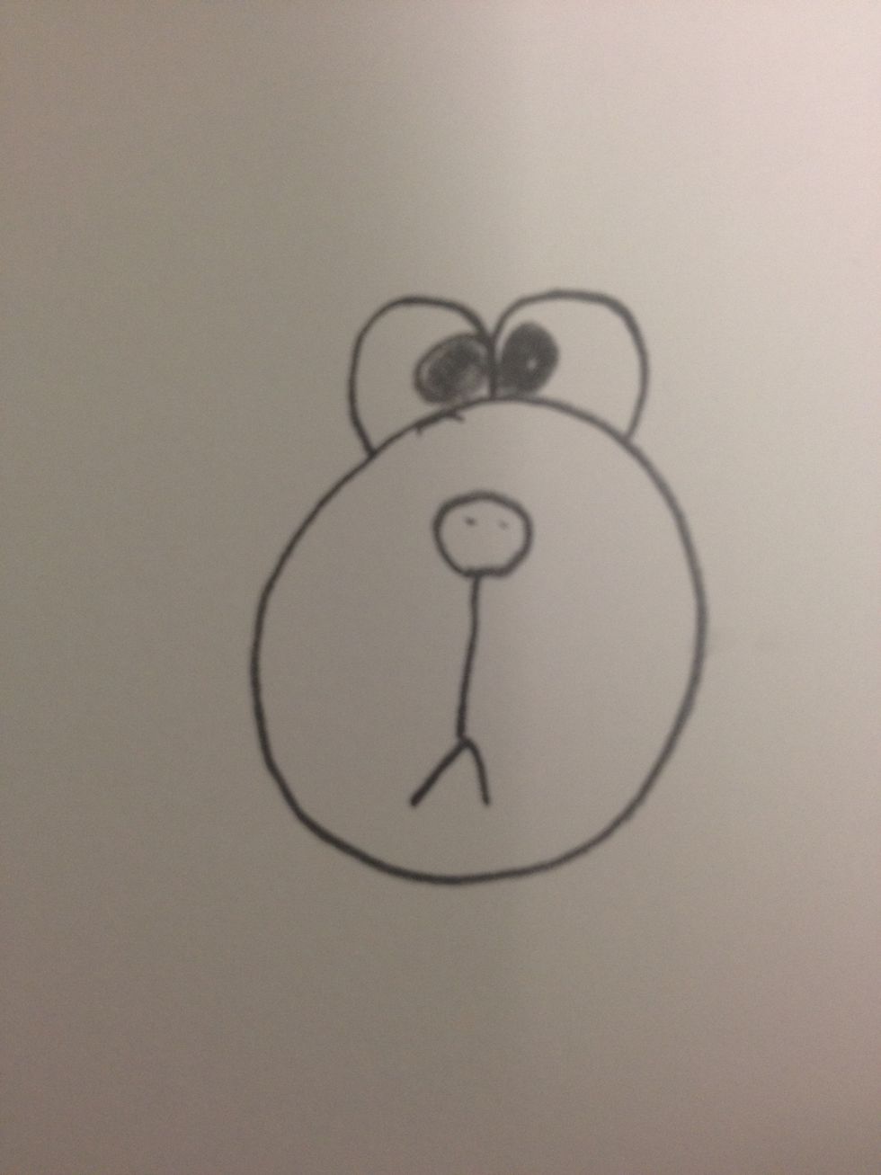 Draw 2 circles on top of the big circle, and add in 2 shaded balls