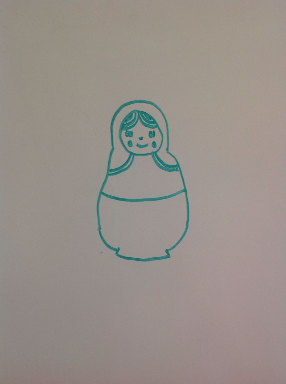 Draw 2 lines on each side from head to the side to make it look like a hood