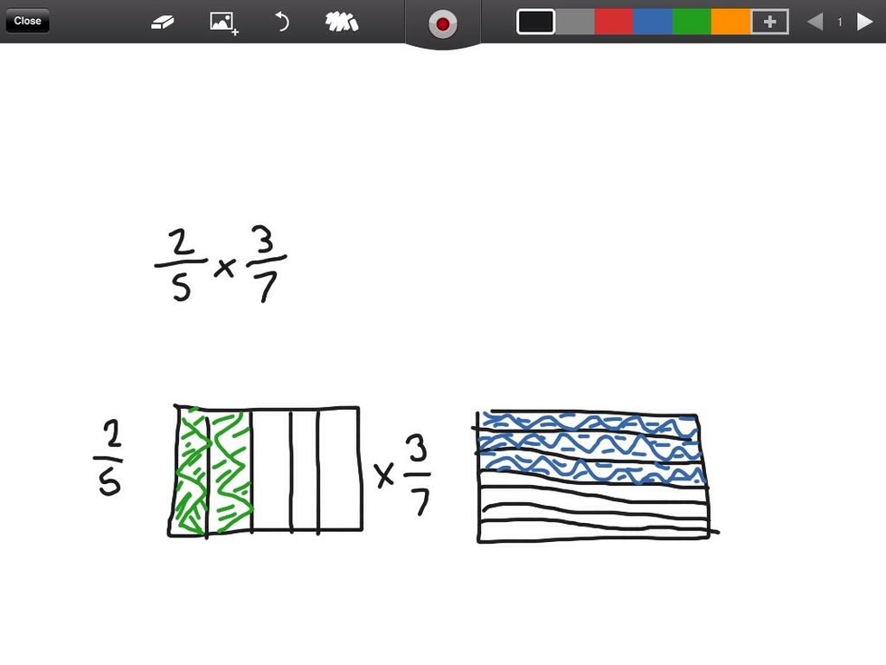 Draw 3/7, make sure the lines are going the other way.