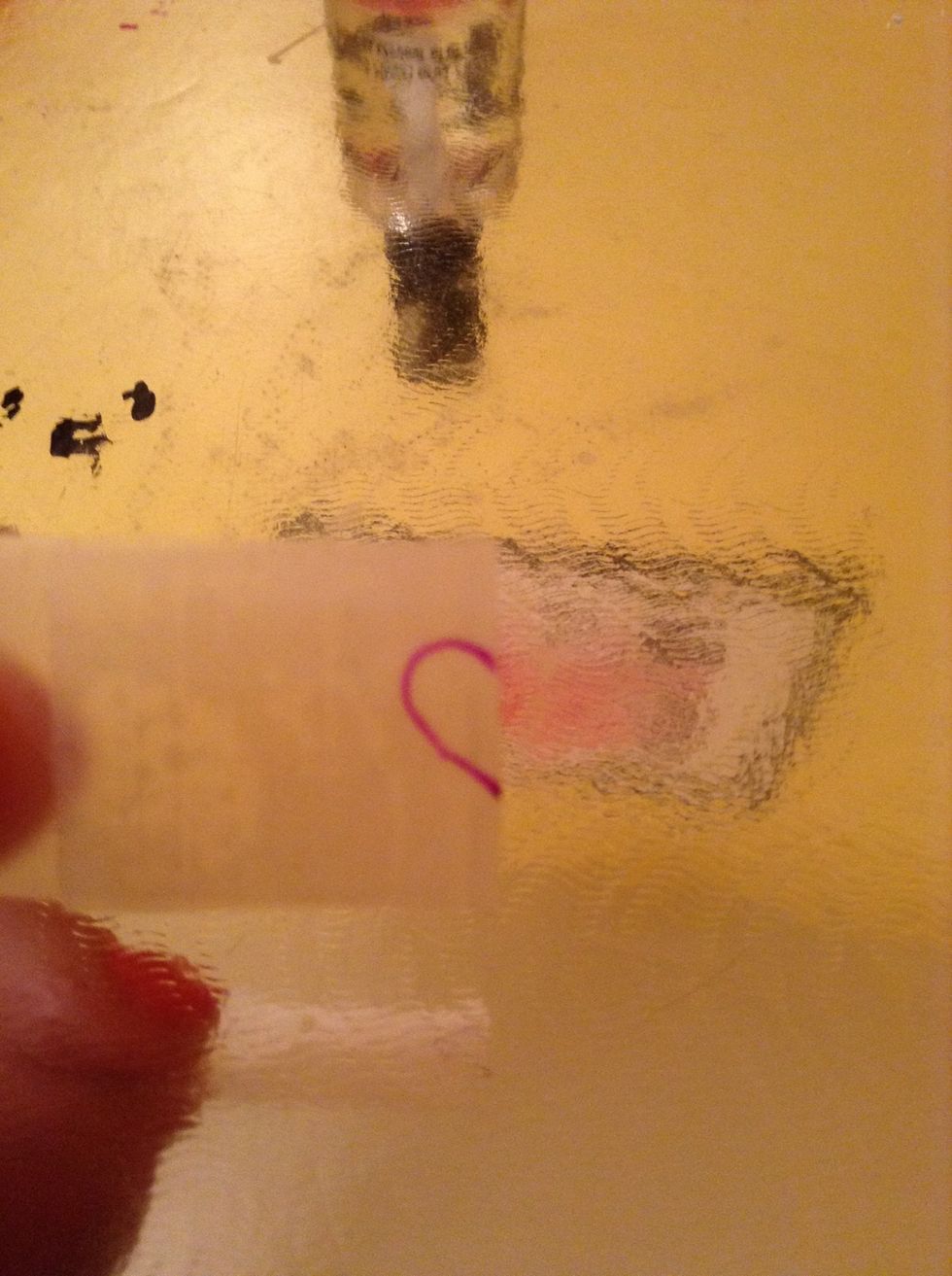 Draw a 1/2 heart