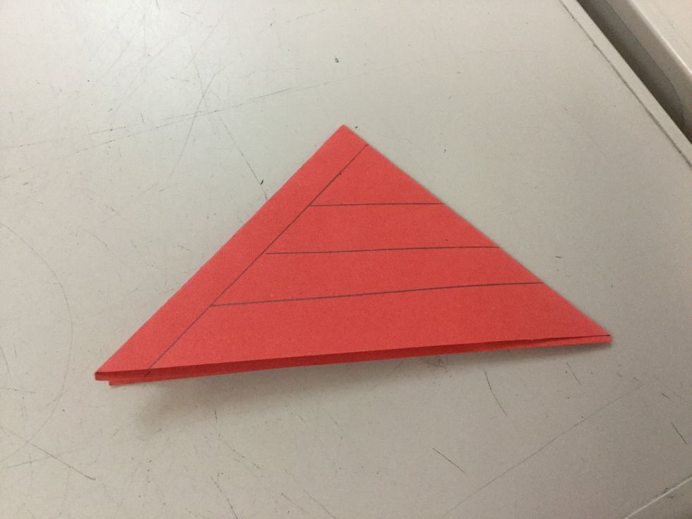 Draw a 1cm line on the open bit and also draw 3 lines