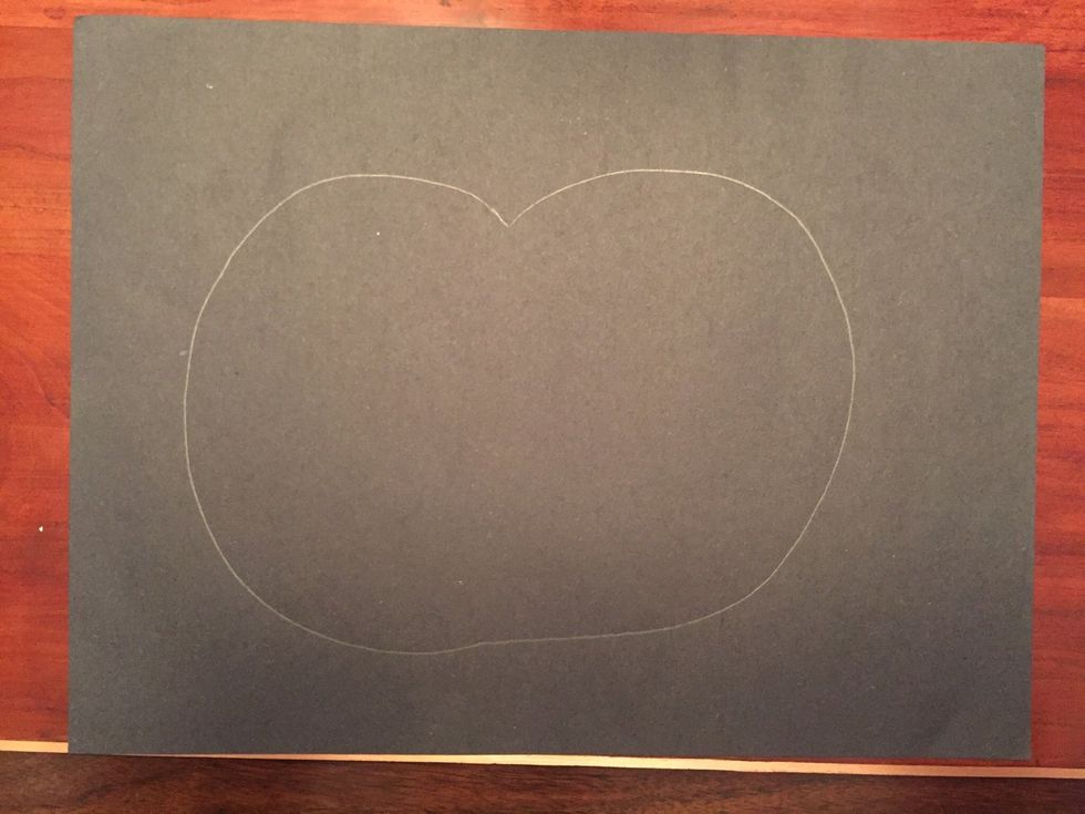 Draw a backwards C on the right with a pencil.