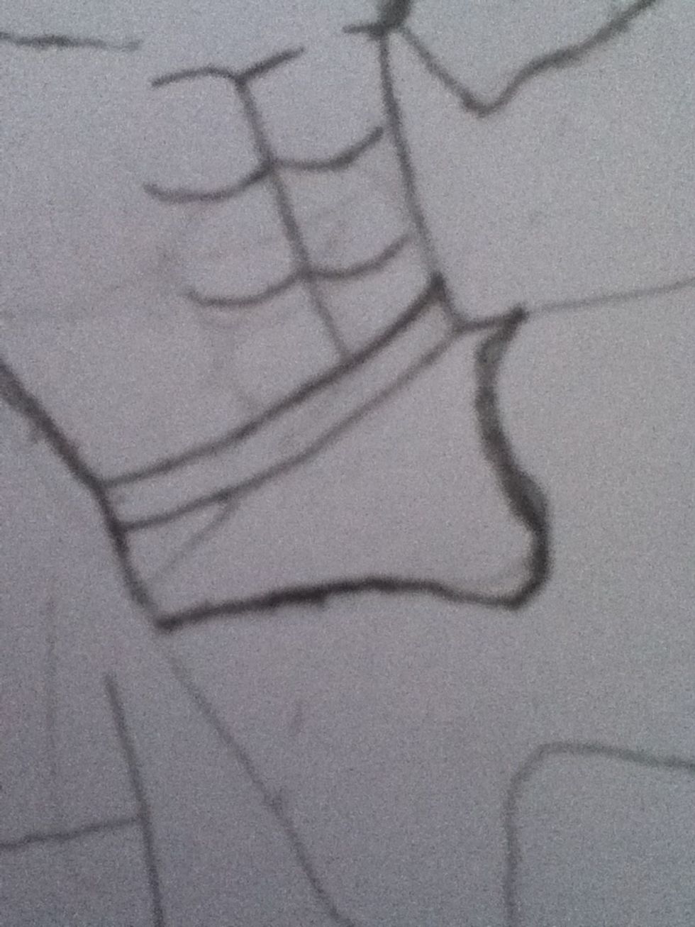 Draw a belt and some underpants