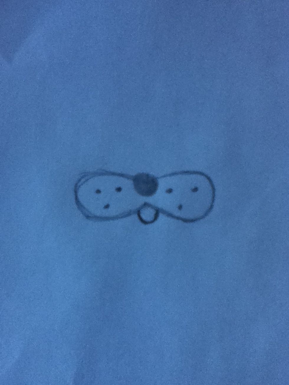 Draw a big nose and a little tongue