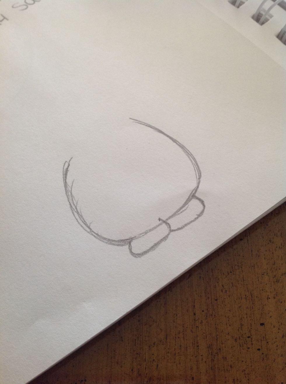 Draw a bigger half circle connected