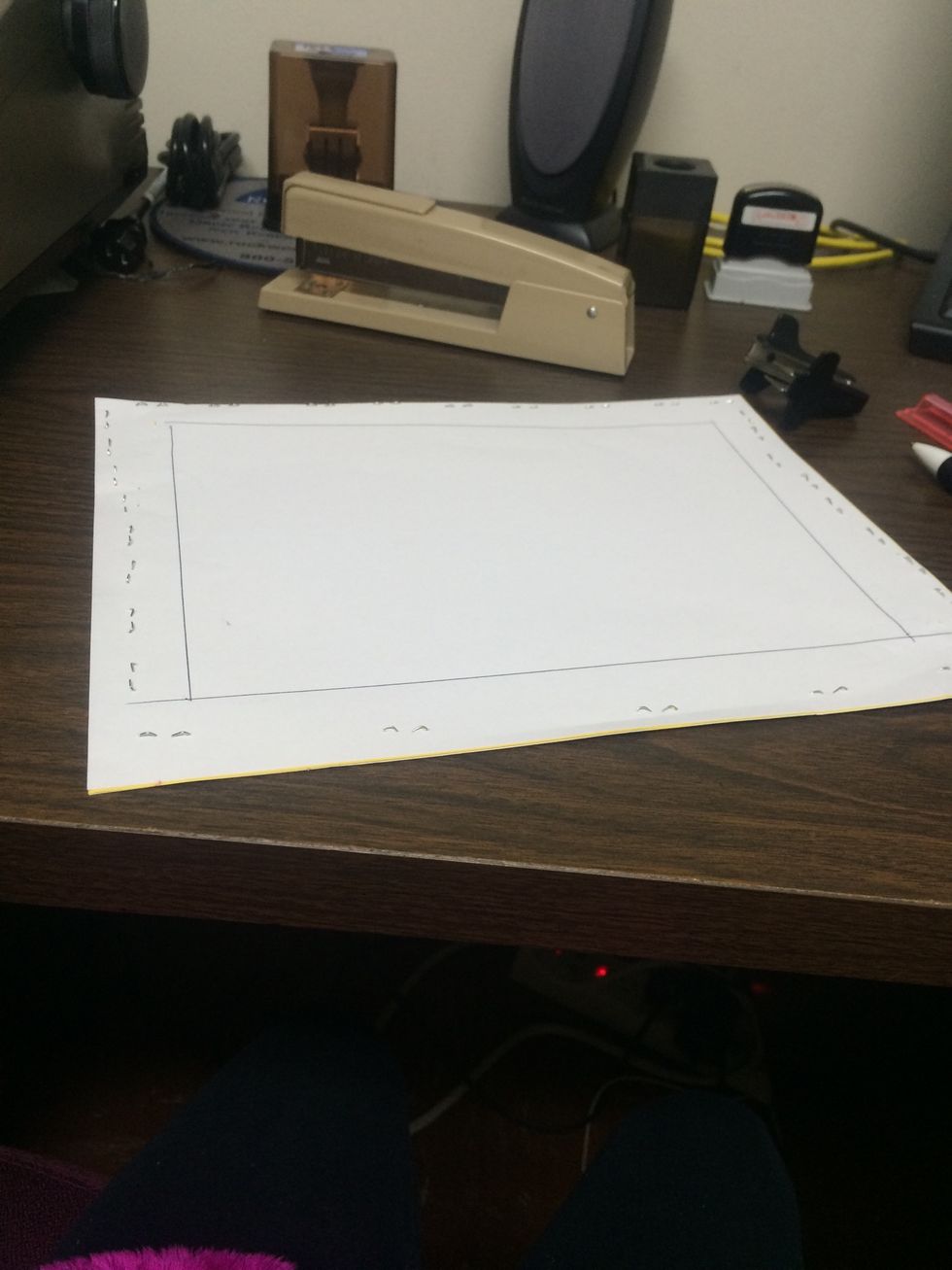 Draw a box around the staples on the back