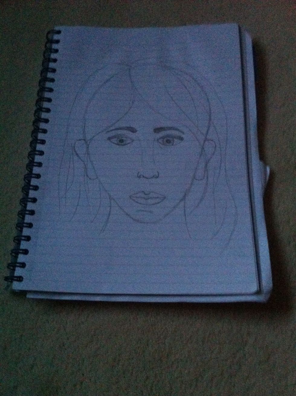 Draw a brief out line of where you want the hair to be