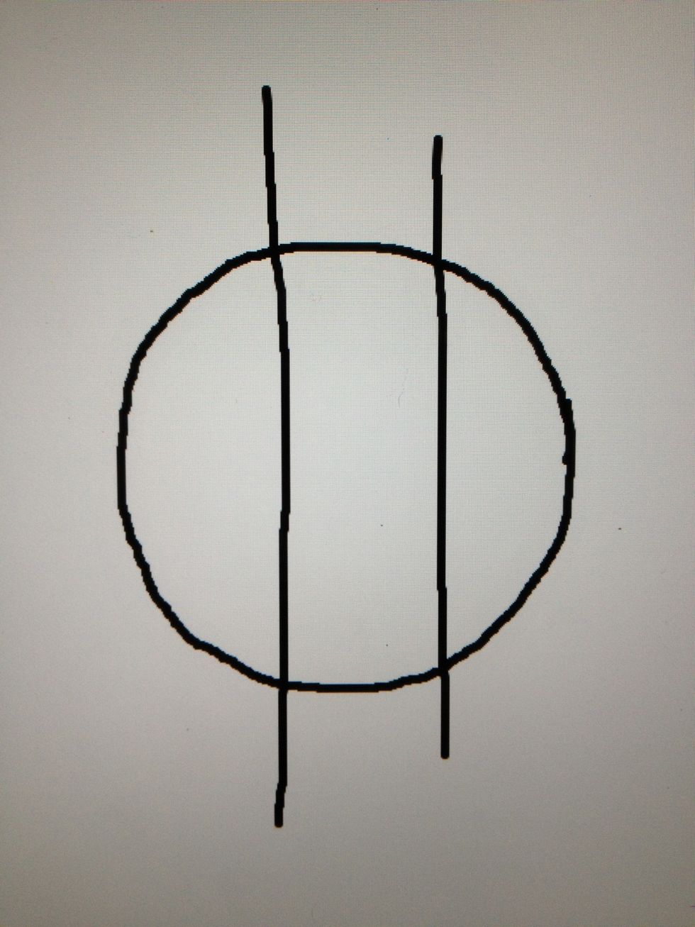 Draw a circle and split into 3