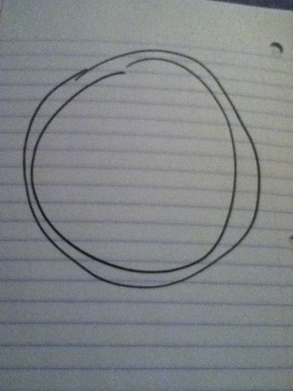 Draw a circle and the another do it's like a ring :)