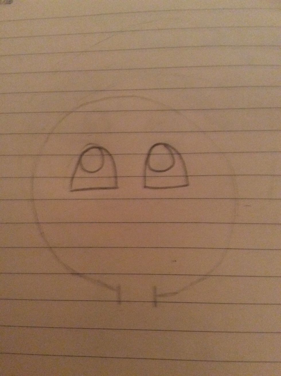 Draw a circle at the top left of the eyeball.