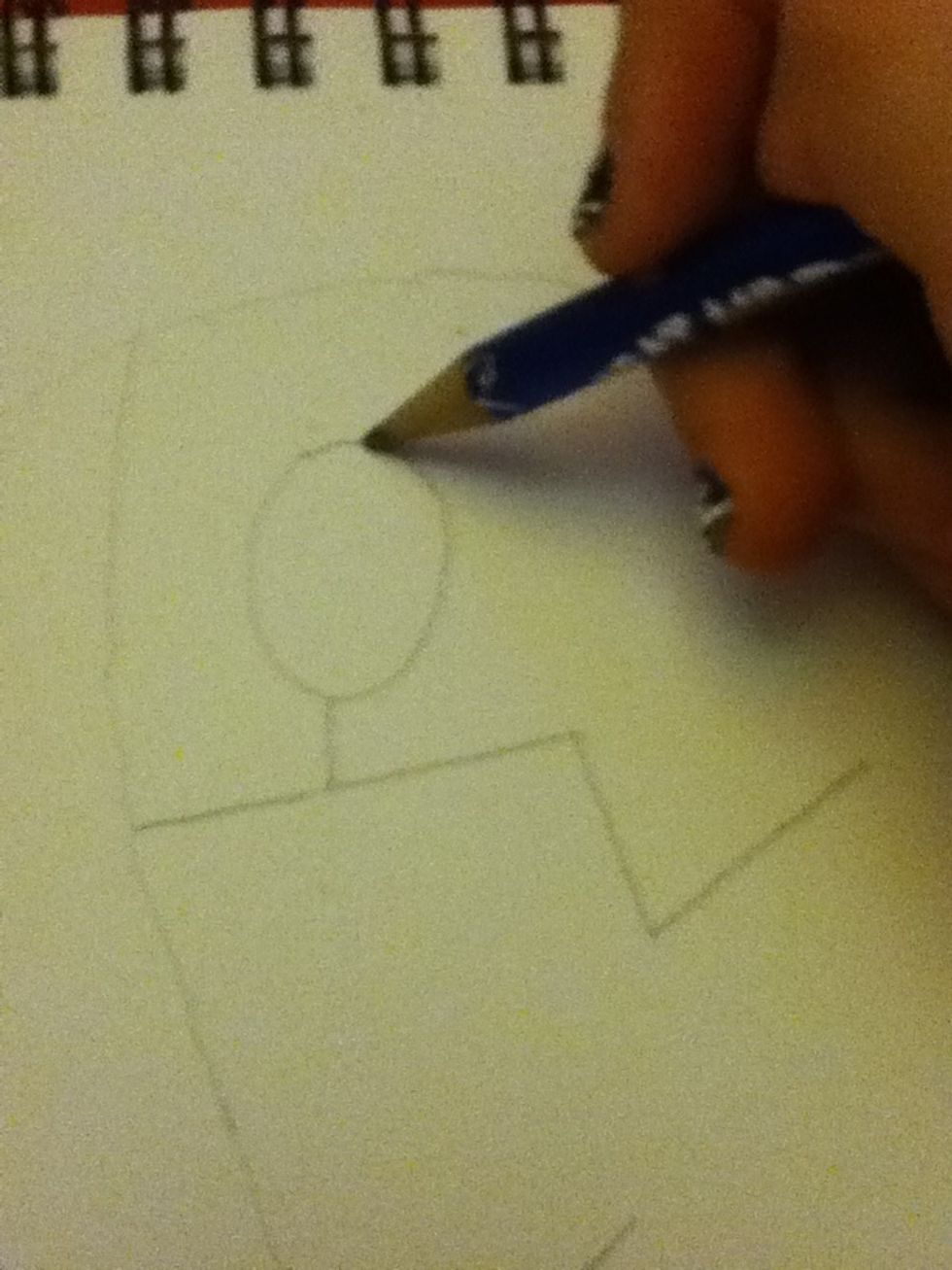 Draw a circle for his head