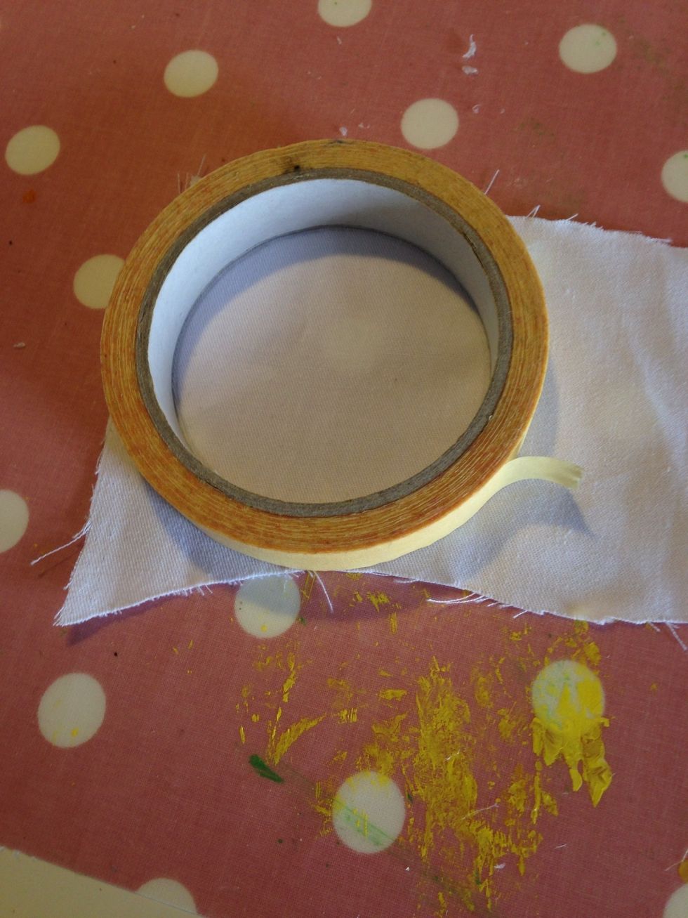 Draw a circle on a piece of white material