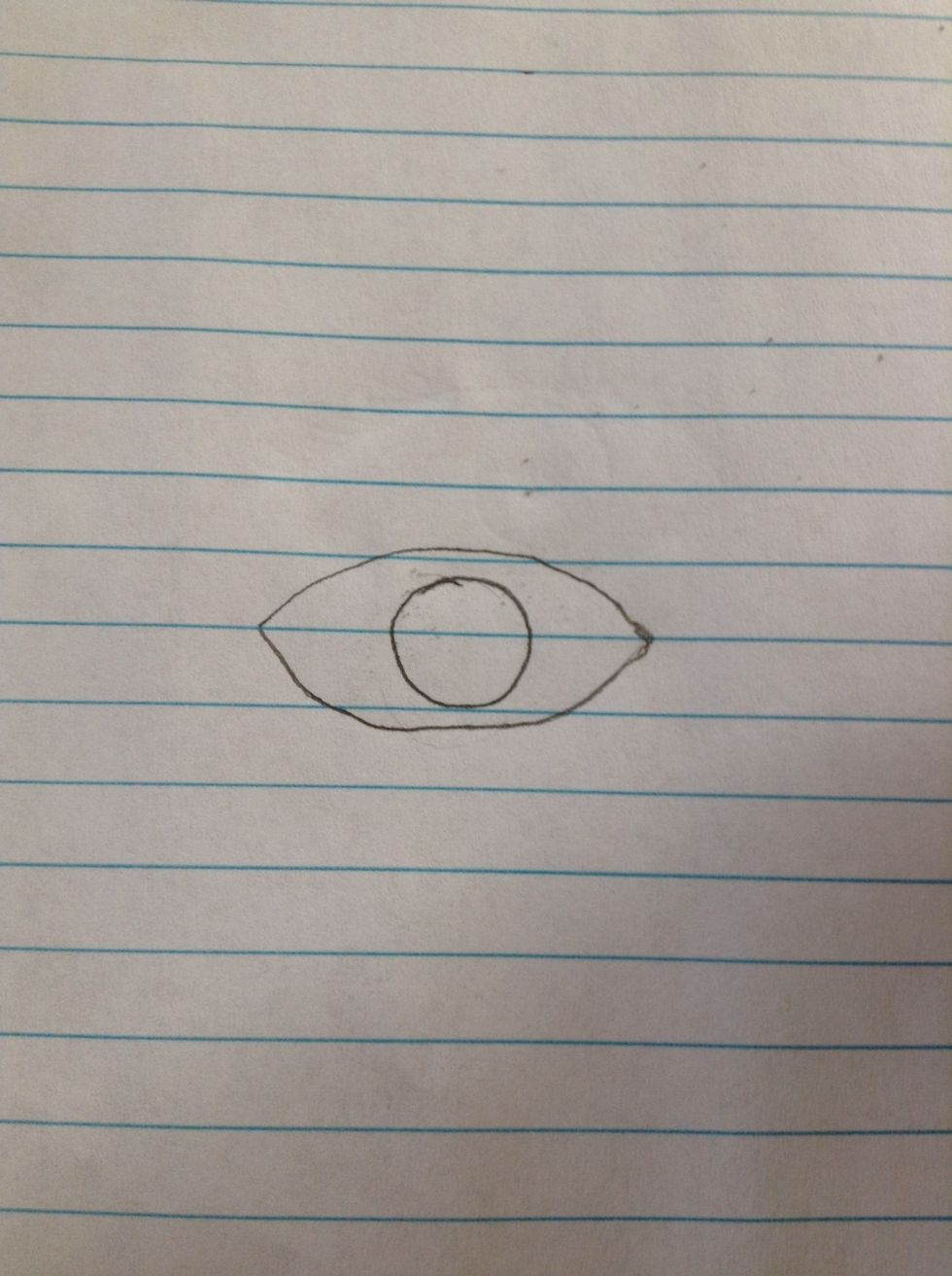 Draw a circle within the shape.