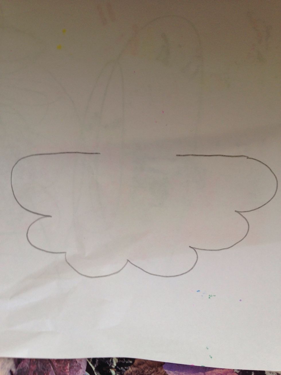 Draw a cloud and leave a gap at the bottom ( sorry I don't know why it has turned upside down!)