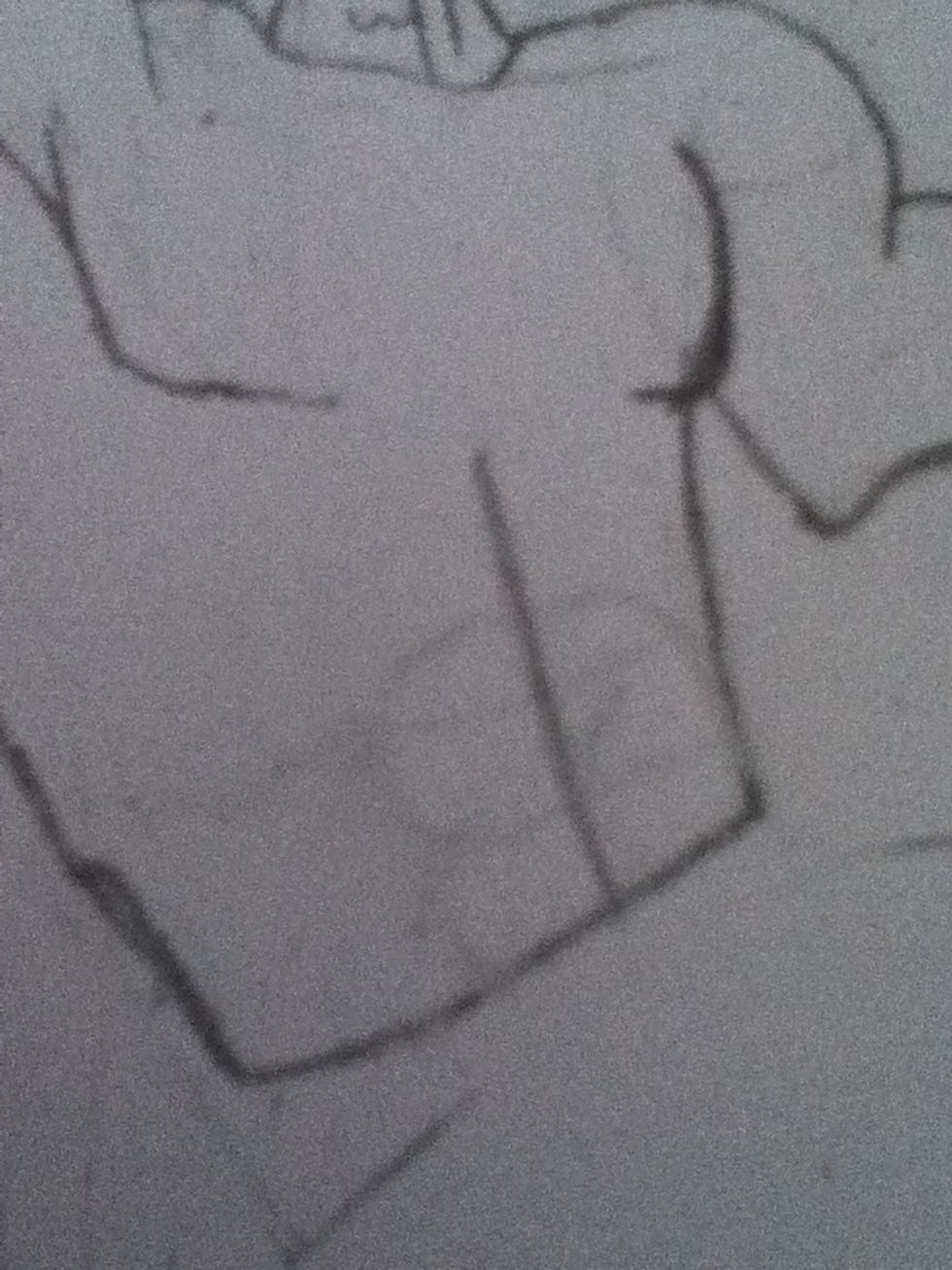 Draw a curved line as a guide for his muscles