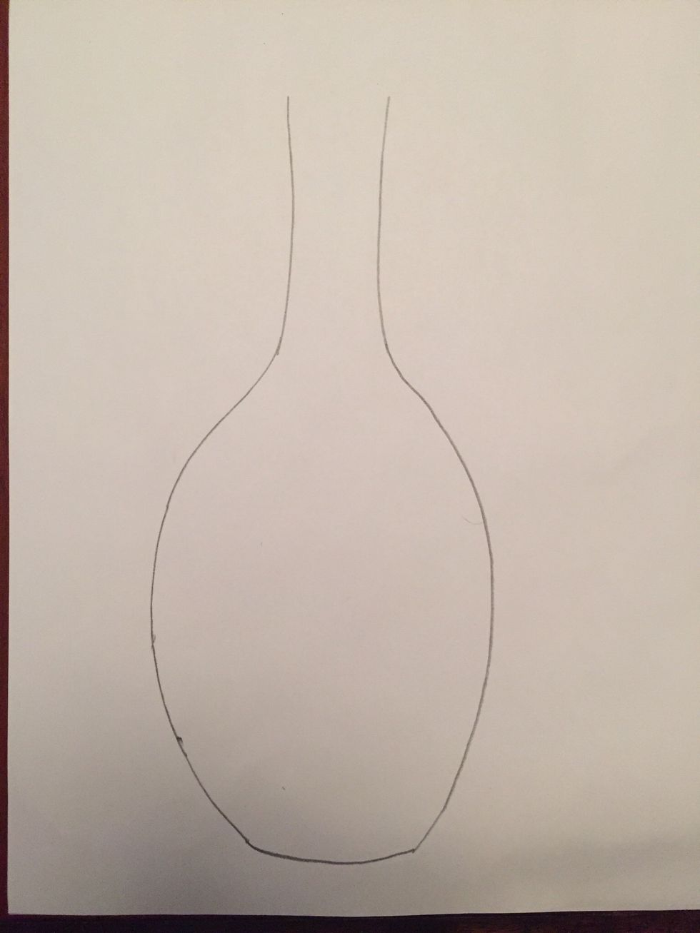 Draw a curved line for the bottom of your bottle.