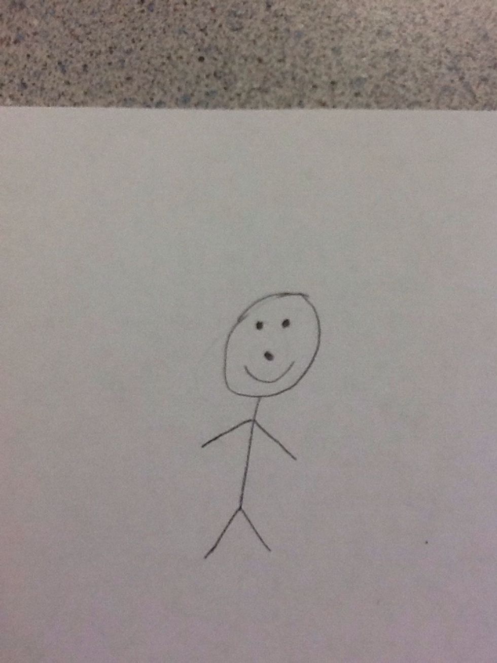 Draw a curved line for the smile.