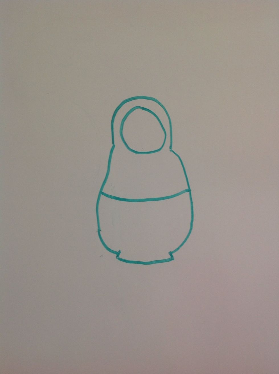 Draw a curved line in the middle to make it look like it opens