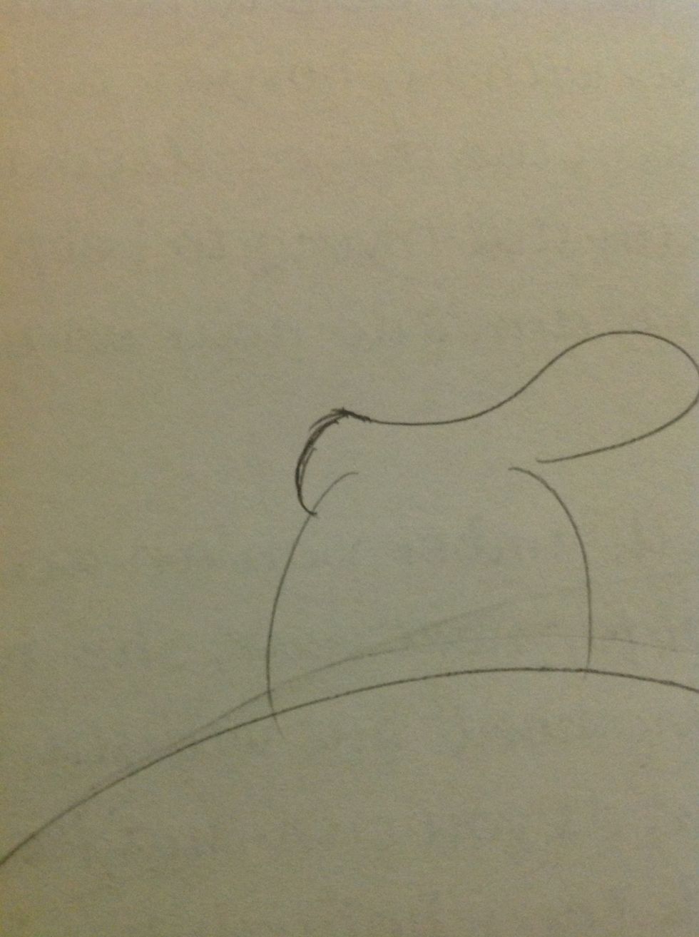 Draw a curved line like above to connect the heir with the head