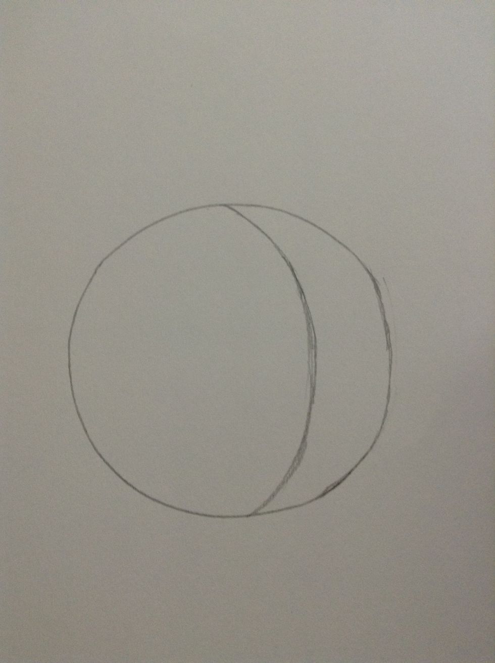 Draw a curved line making it look like the moon a little bit.