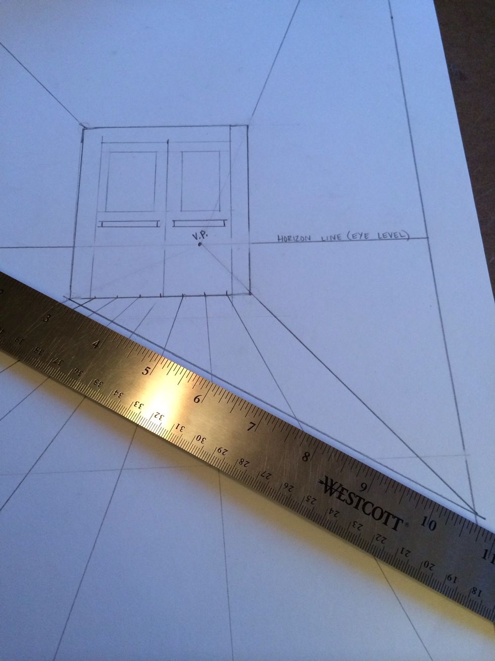 How to draw a hallway in 1-point perspective, part 2 - B+C Guides