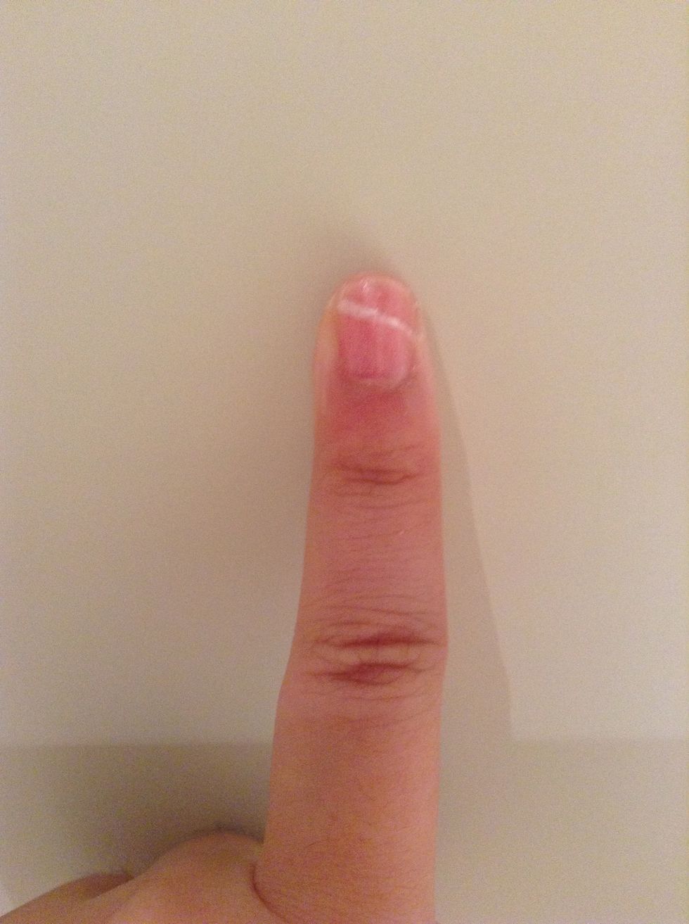 Draw a diagonal line across ( sorry for the messy nail and bad pic, I was in a rush)