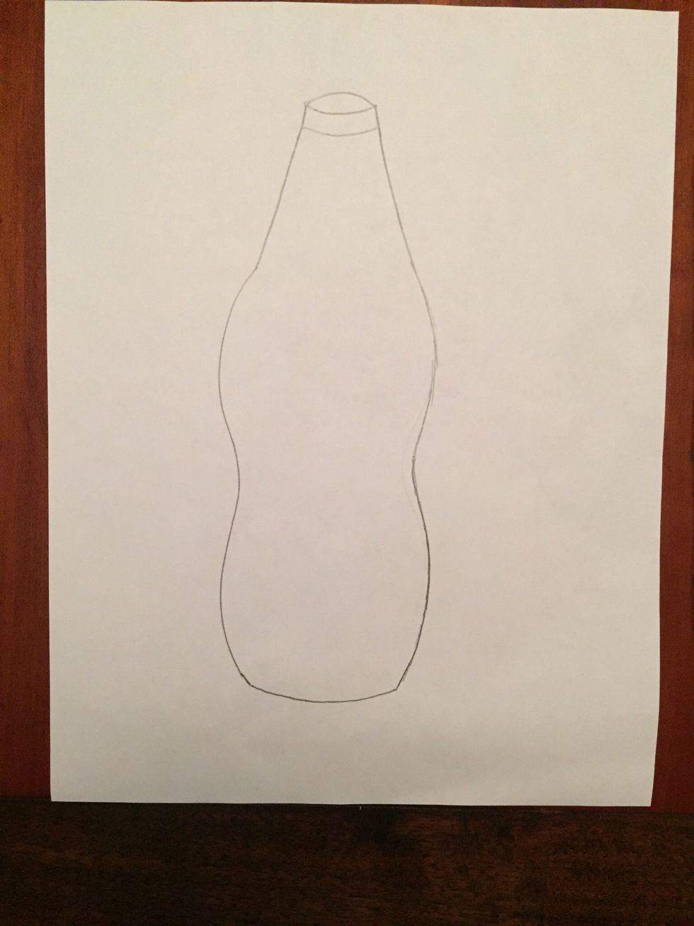 Draw a downward curving line on your bottle neck. It makes it more interesting!