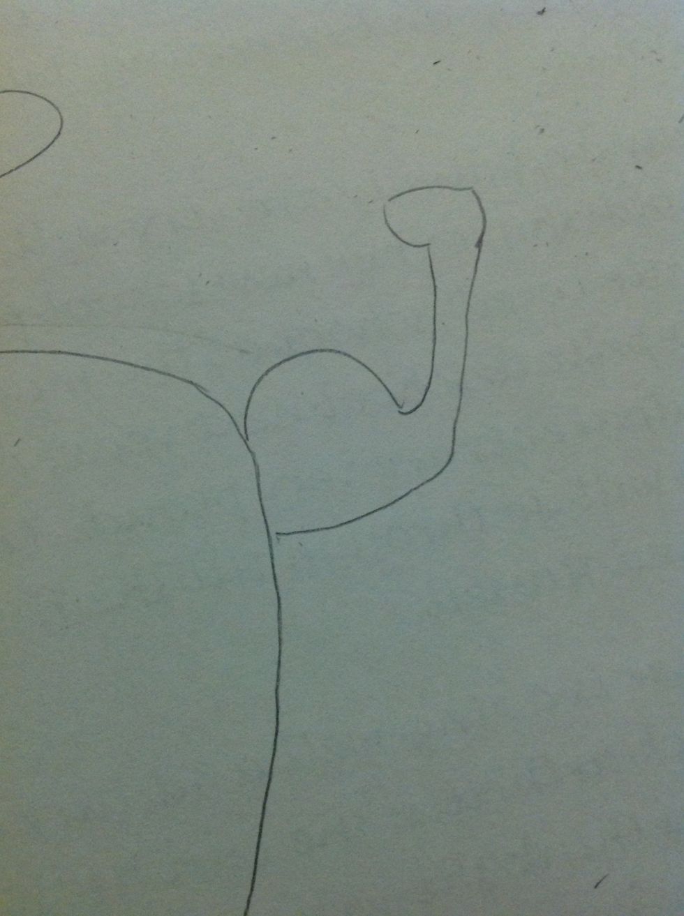 Draw a fist and the other part of the arm