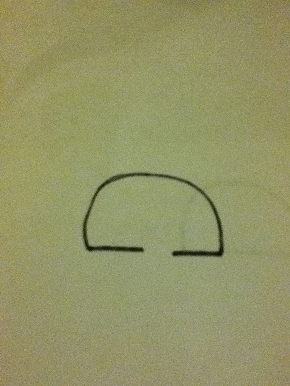 Draw a half a circle but not a full one just like shown in the picture :D