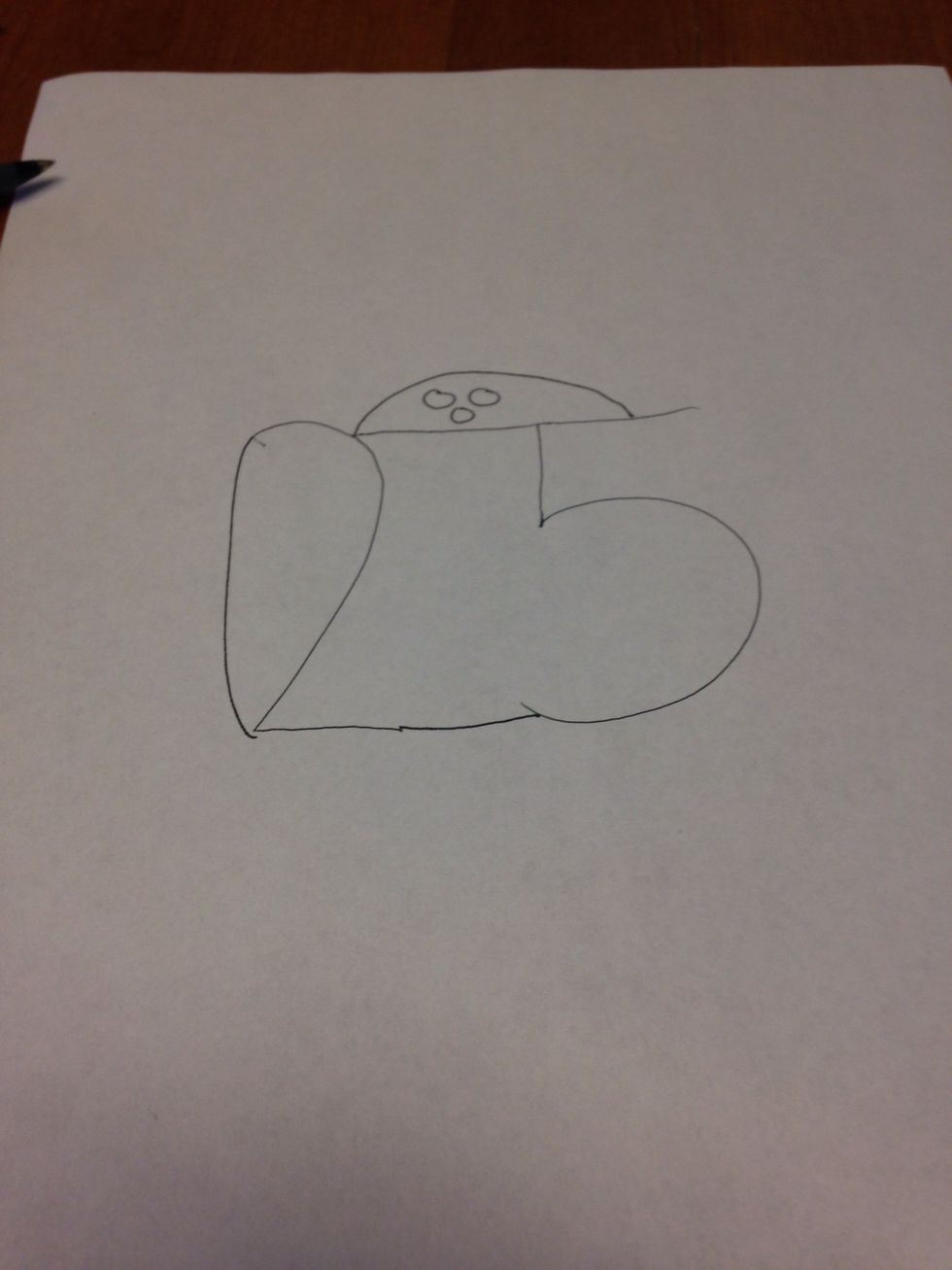 Draw a half of an o on the line that you connected earlier