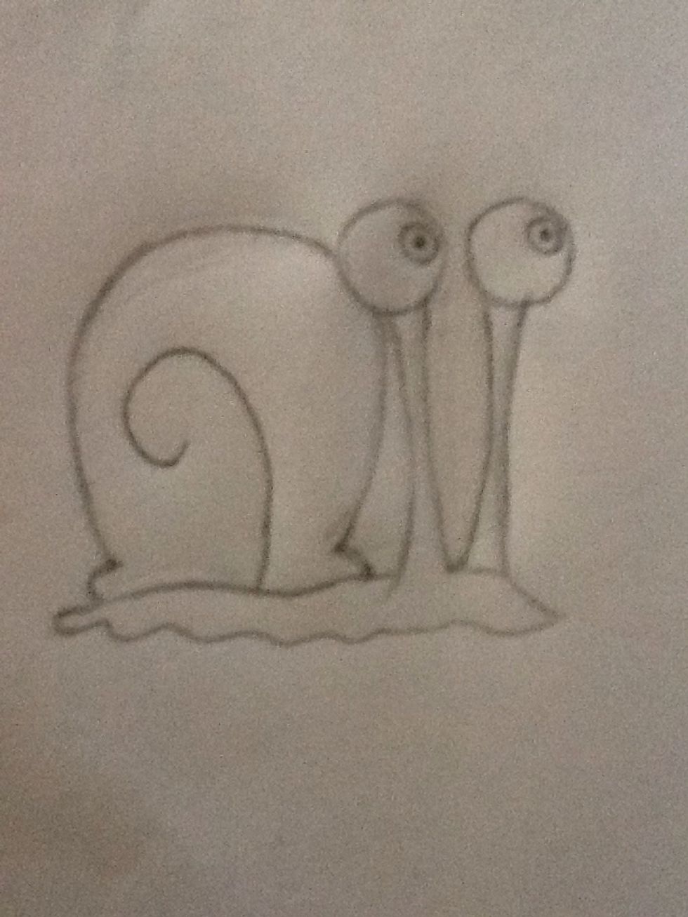 Draw a hook for the start of the design of his shell.