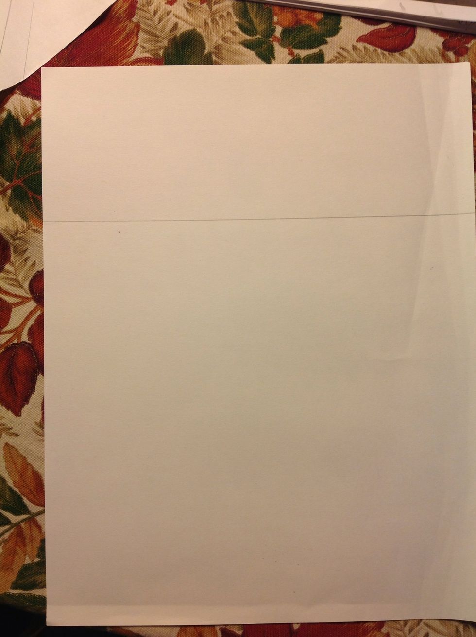 Draw a horizontal line above the middle of the paper. This is called the horizon line.