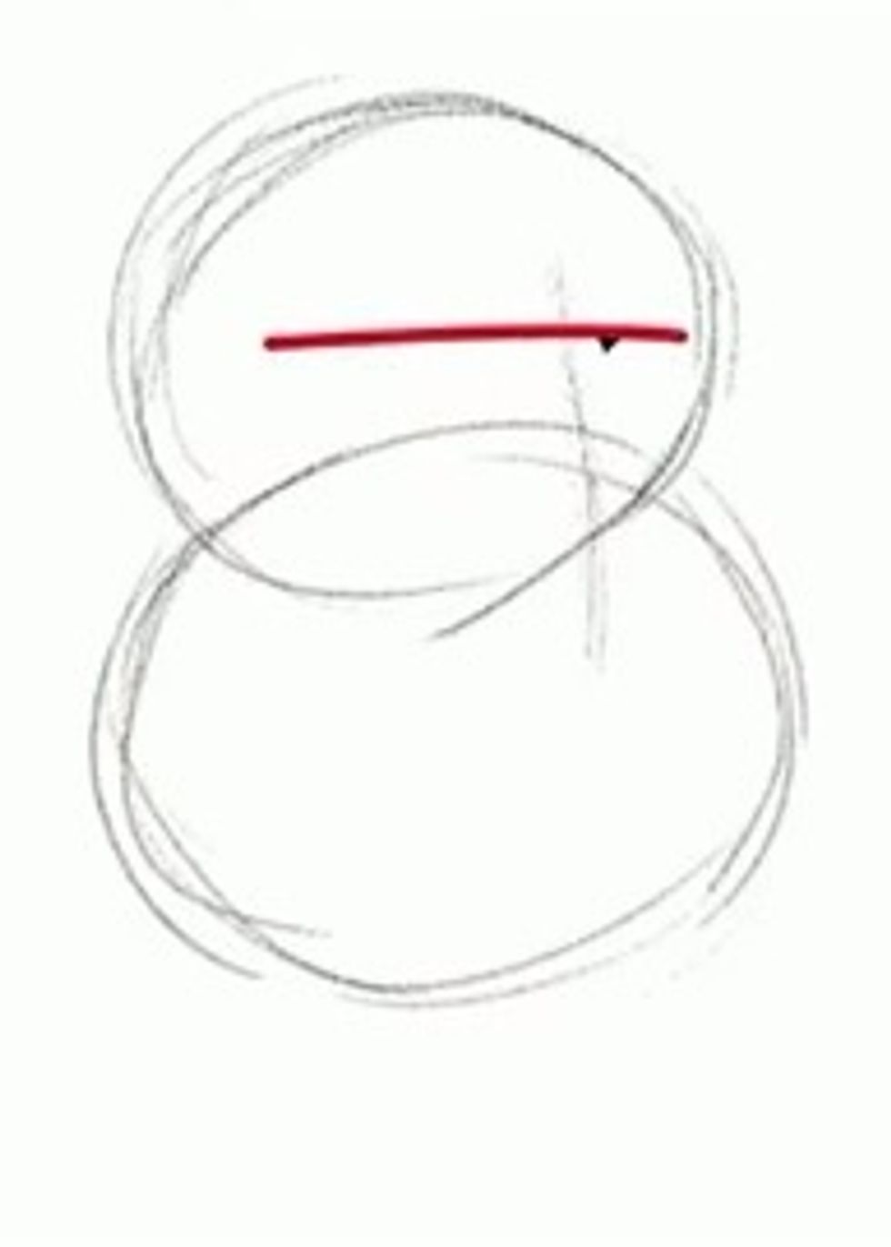 Draw a horizontal line across the top area of the circle which will be the guidelines for the eyes.