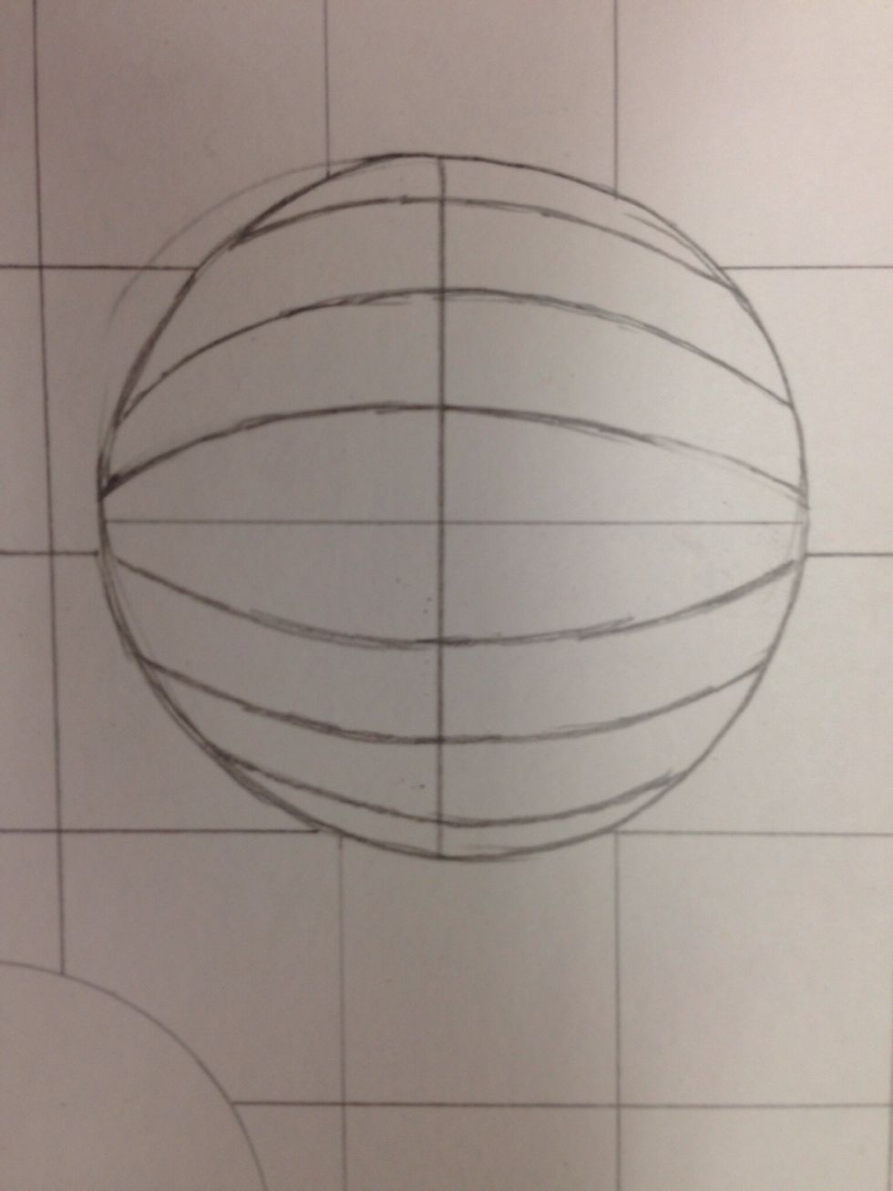 Draw a horizontal line through the center of the circle.